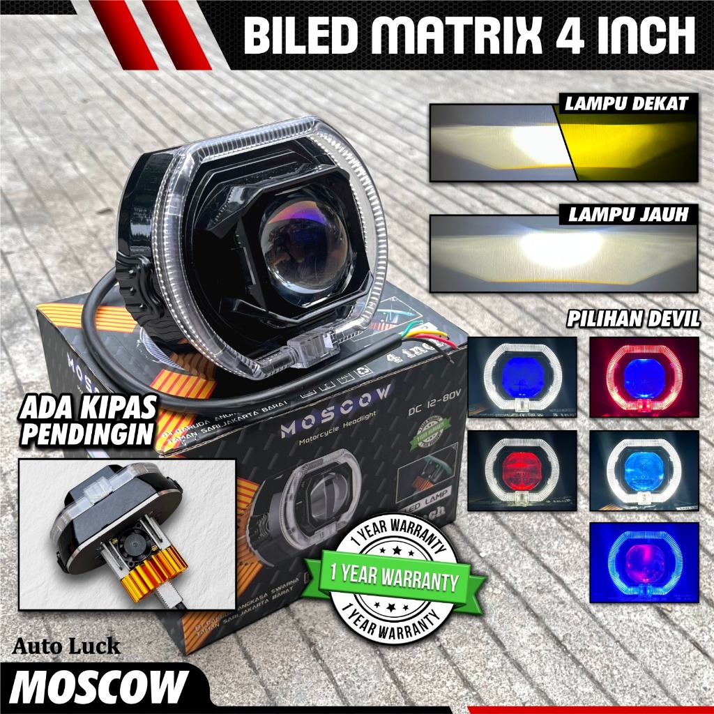 4INC FRONT PROJECTOR BILED LAMP MATRIX รุ่น LG4 FLAT CUT สีขาว H/LUDES LG4 PROJECTOR IBLED COOLING F