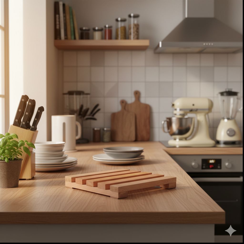 WOODEN POT MAT WOODEN POT PANER RESISTANT 20X20 CM