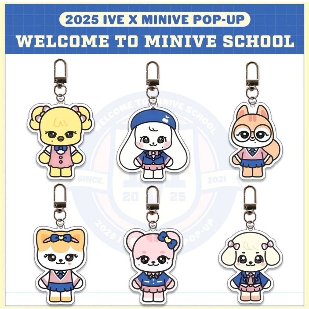 GANTUNGAN IVE MINIVE KEYRING พวงกุญแจรุ่น SCHOOL KPOP LESEO LIZ WONYOUNG REI GAEUL YUJIN