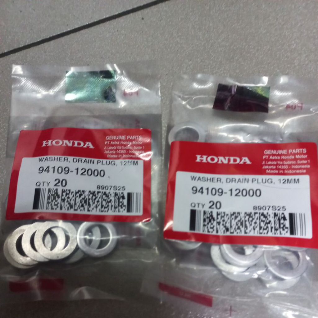 9410912000 – แหวนท่อระบายน้ําน้ํามัน, แหวนน้ํามัน, ปลั๊กล้าง 12MM ALL HONDA MATIC MOTORCYCLES ORIGIN