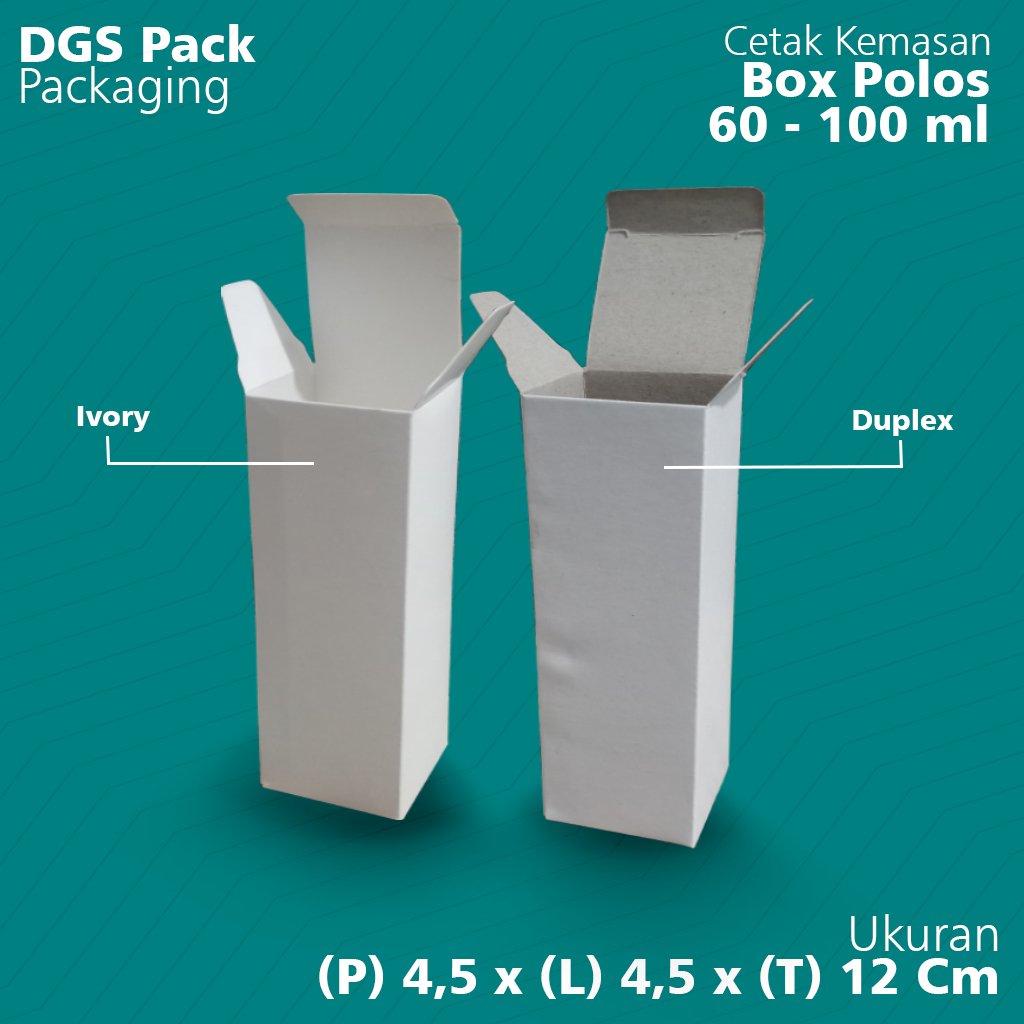 กล่องธรรมดา 60 - 100 มล. ขนาด L x W x H: 4.5 x 4.5 x 12 ซม.