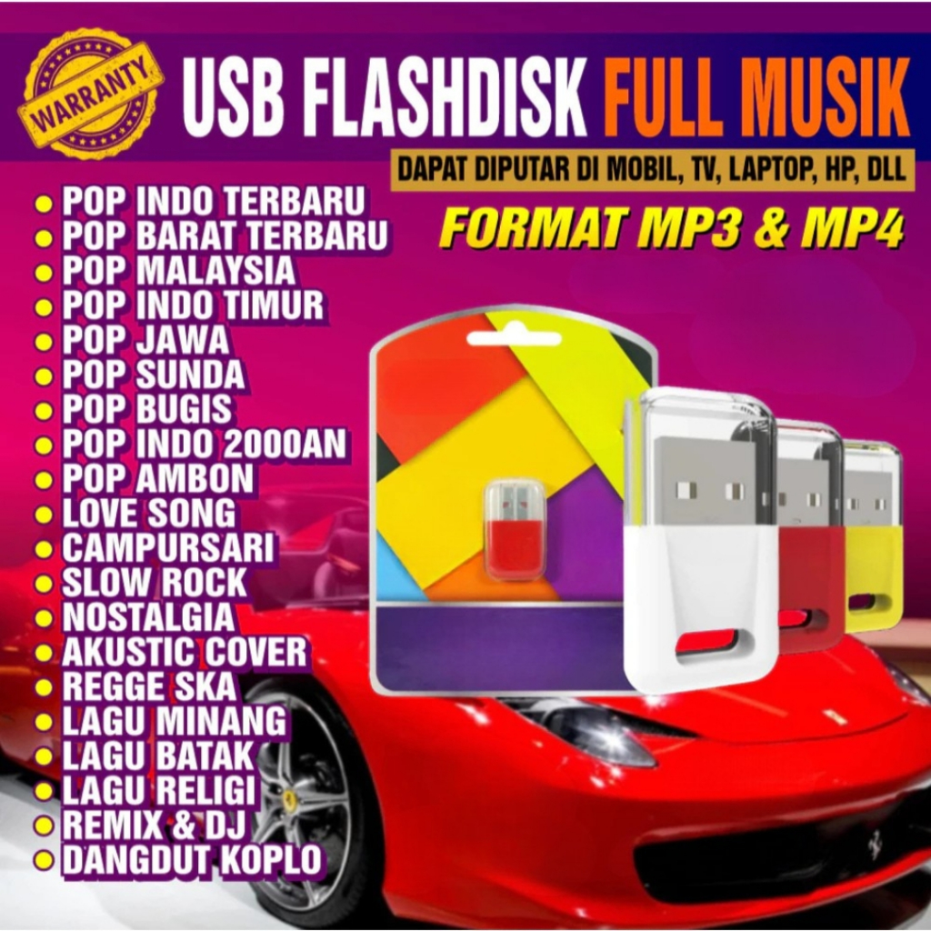 FLASHDISK MUSIC SONGS VIDEO CAR TV SPEAKER 32/64/128 GB