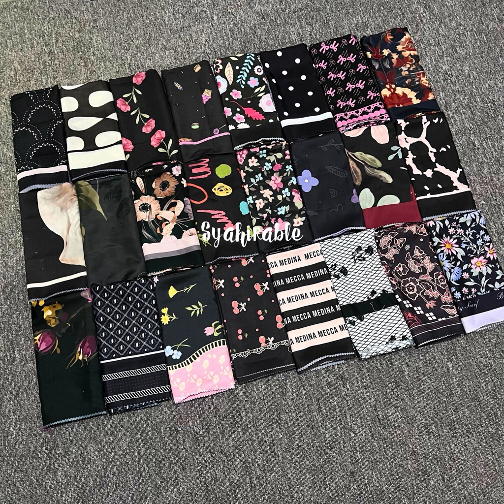 ใหม่ล่าสุด MOTIF VOAL HIJAB/MOTIF (FDYU) / SQUARE MOTIF VOAL HIJAB / NEWEST MOTIF VOAL SQUARE HIJAB / SQUARE BLACK SERIES MOTIF HIJAB