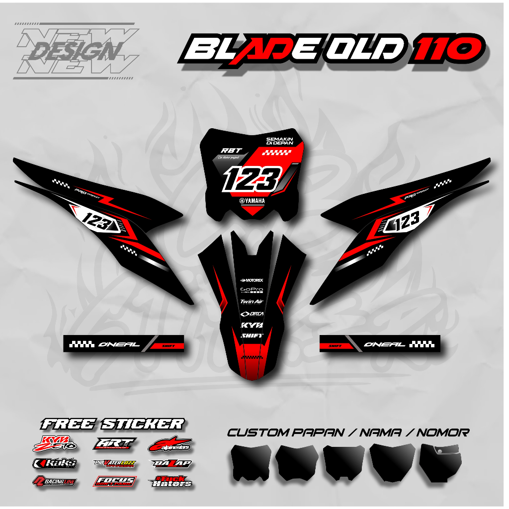 RBT/GTX BLADE OLD 110 สติกเกอร์ล่าสุดดัดแปลง RBT สติกเกอร์ SUPERMOTO YZ CRF KLX KX KTM RBT GTX