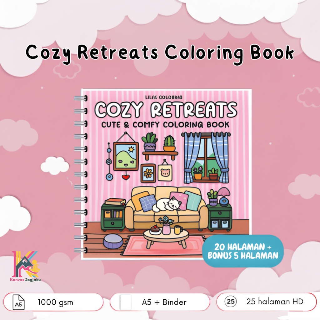 สมุดระบายสี Girl Moment 25 หน้า Aesthetic Relaxing Coloring Book ขนาด 16x16cm