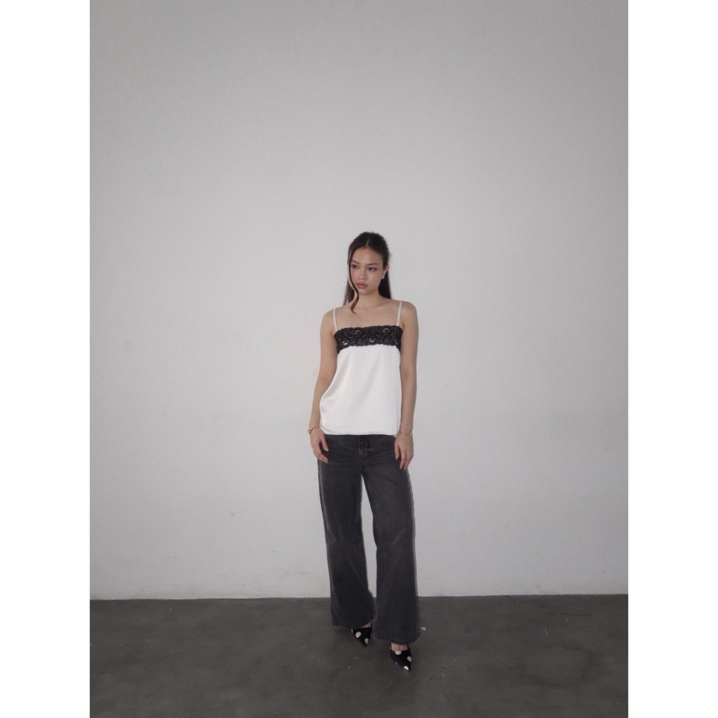 SILKY TOP // RUE Tank Top Camisole Satin Silk Lace สายรัดอย่างเป็นทางการ