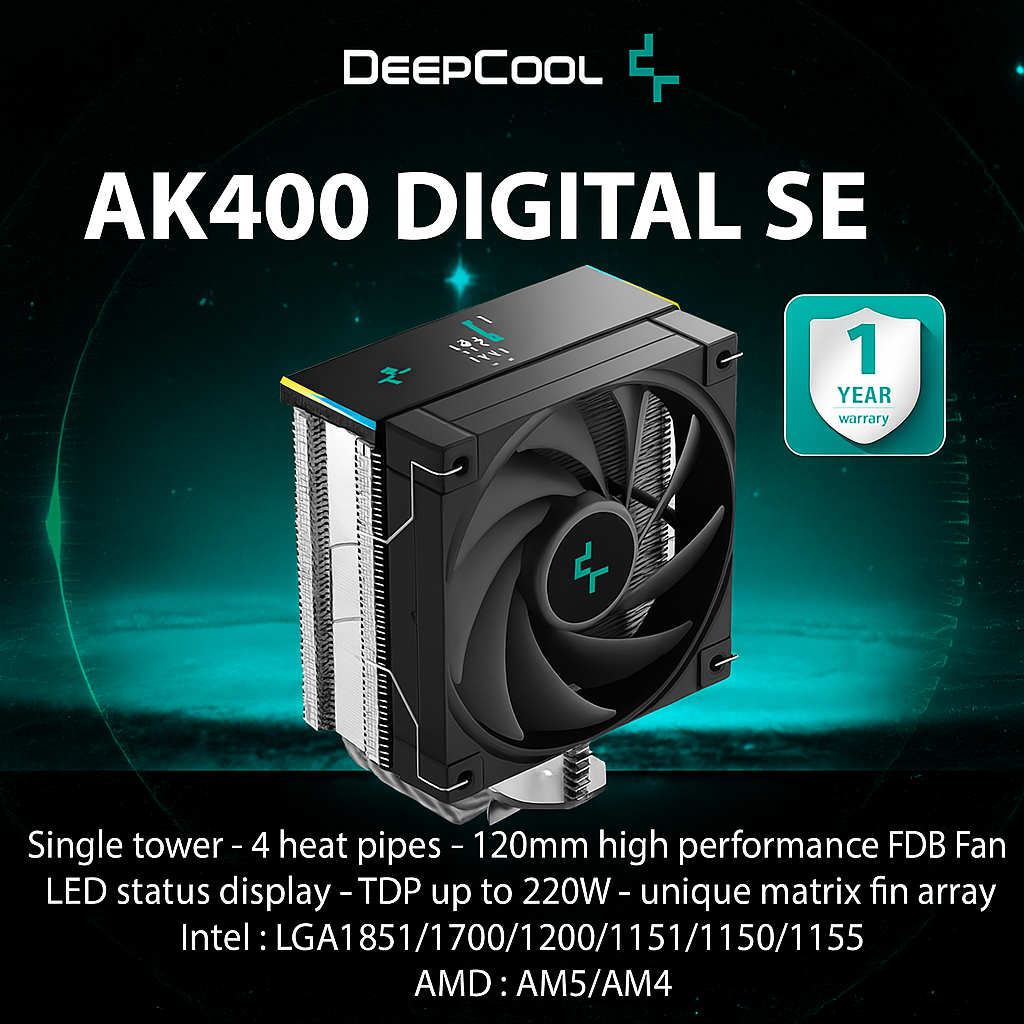 Deepcool AK400 Digital SE CPU Cooler พร้อมจอแสดงผล Status