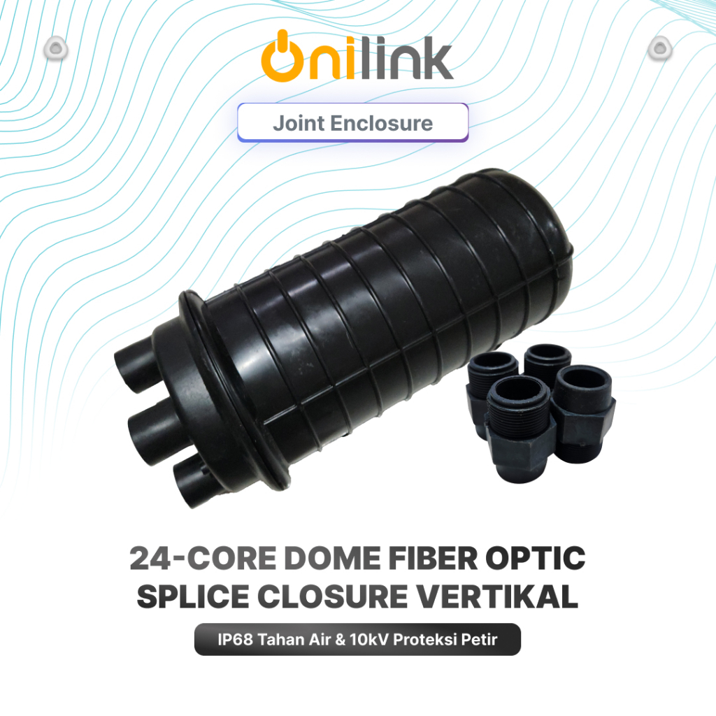 JOINT ENSURE DOME FIBER OPTIC SPLICE CLOSURE VERTICAL 24-CORE 2 IN 2 OUT | ไอพี68 กันน้ํา
