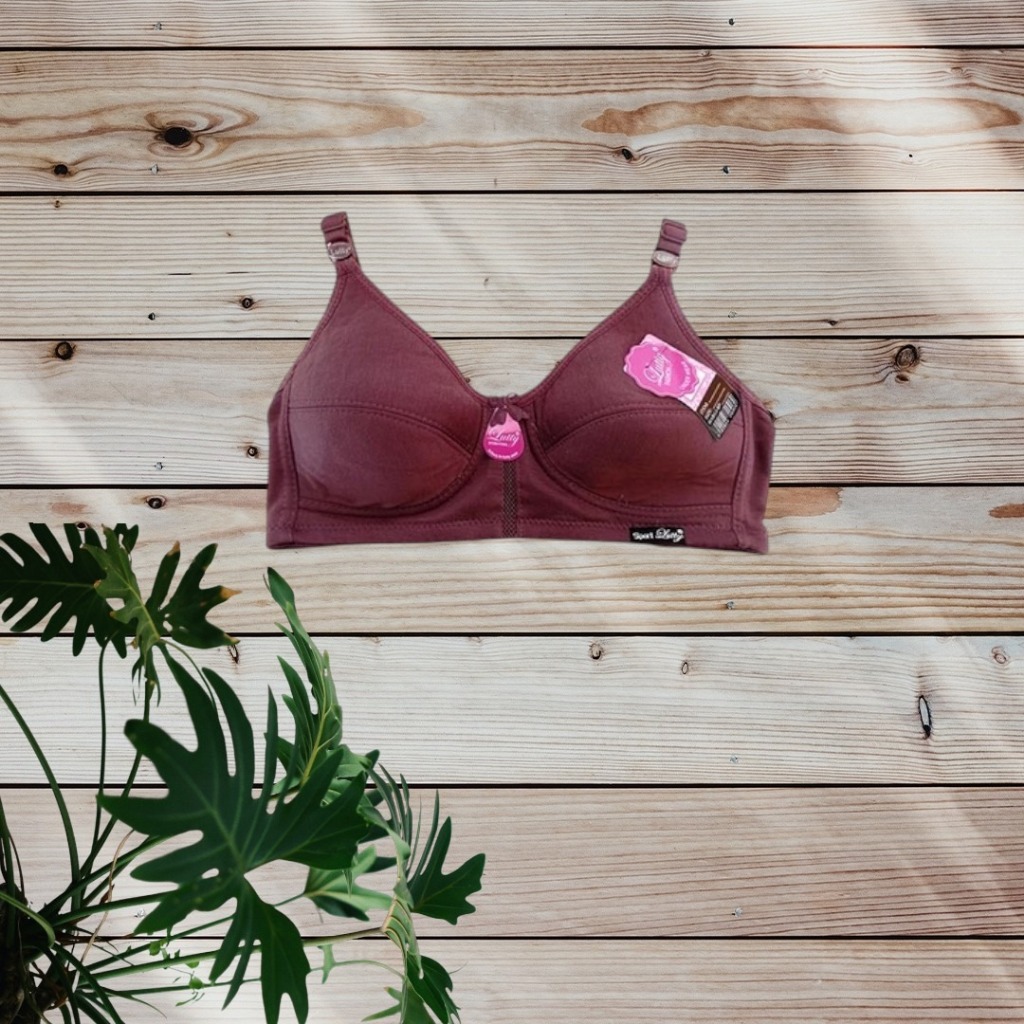 UNGU Lutty K2 สปอร์ตบรา | ผู้หญิง Thin Foam BRA ไม่มีลวด 2 ปุ่มเลือกสีม่วงได้ (1 ชิ้น) LUTTY WOMENS 