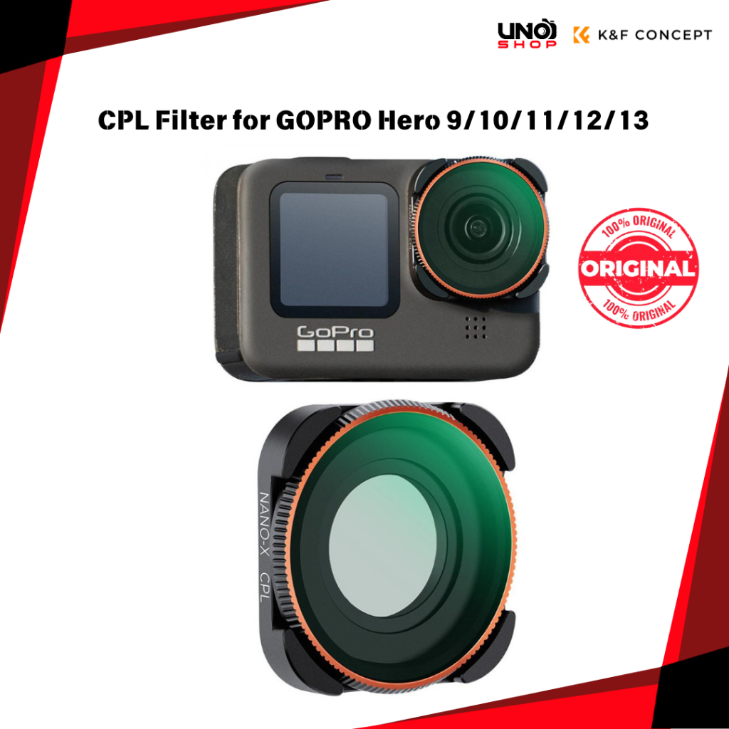 K&F Concept Filter CPL สําหรับ Gopro Hero 13 Hero 12 Hero 11 Hero 10 Hero 9