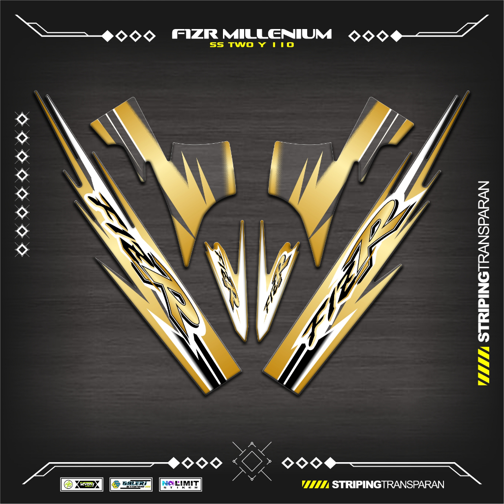 TRANSPARENT STRIPING UV F1ZR MILLENIUM MOTIF K17 สติ๊กเกอร์ YAMAHA F1Z R สติ๊กเกอร์ใส VARIATION FIZR