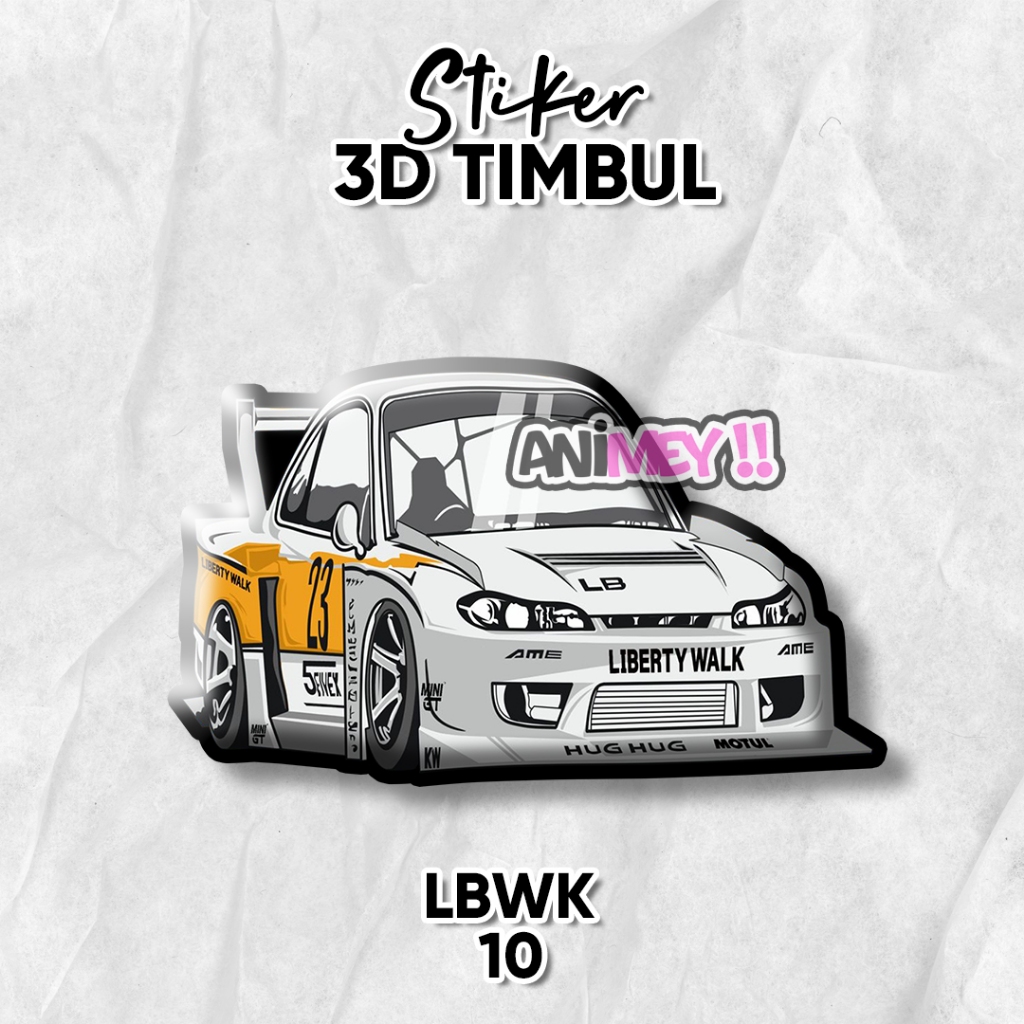 สติ๊กเกอร์สัญลักษณ์นูน 3D LB Works LBWK รถยนต์ / สติ๊กเกอร์ JDM LBWK / Liberty Walk