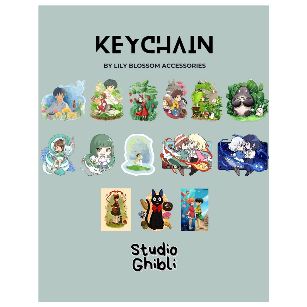 พวงกุญแจอะคริลิค STUDIO GHIBLI THE WIND RISISES HOWL SHOPIE KIKI JIJI PONYO BY LILY BLOSSOM ACC