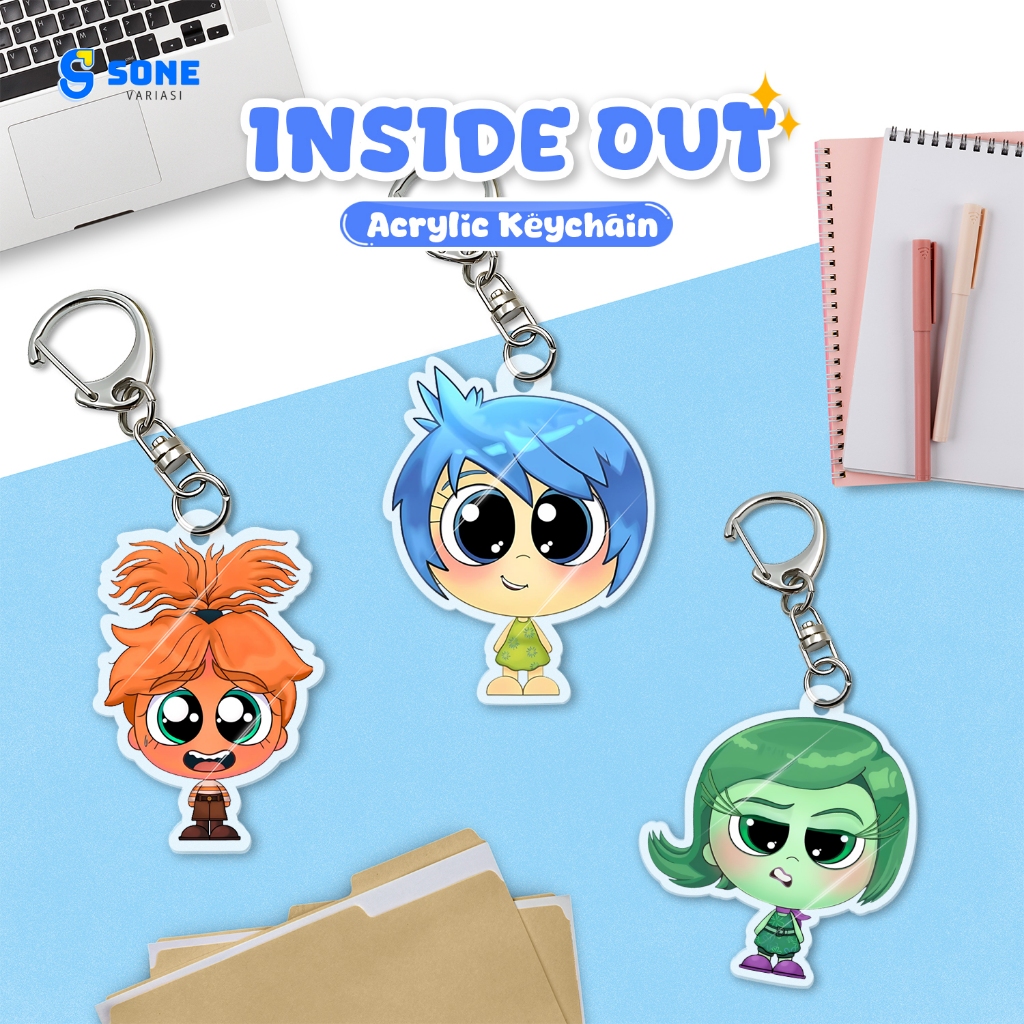 พวงกุญแจ GANTUNGAN Inside Out | พวงกุญแจอะคริลิคตัวละคร Pixar Disney น่ารัก | พวงกุญแจฟิล์มดุ๊กดิ๊ก