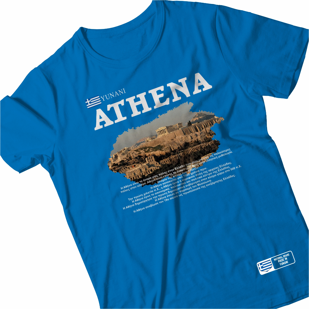 กรีก Athena เสื้อยืดของที่ระลึกคุณภาพพรีเมี่ยม, เสื้อ Athena Grece City, ของที่ระลึกวันหยุดผู้ชาย, D
