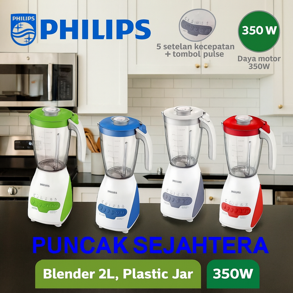 Philips HR-2115 Tango เครื่องปั่นโถพลาสติก (HR2115) เครื่องปั่น 2 ลิตร พร้อมการรับประกันอย่างเป็นทาง