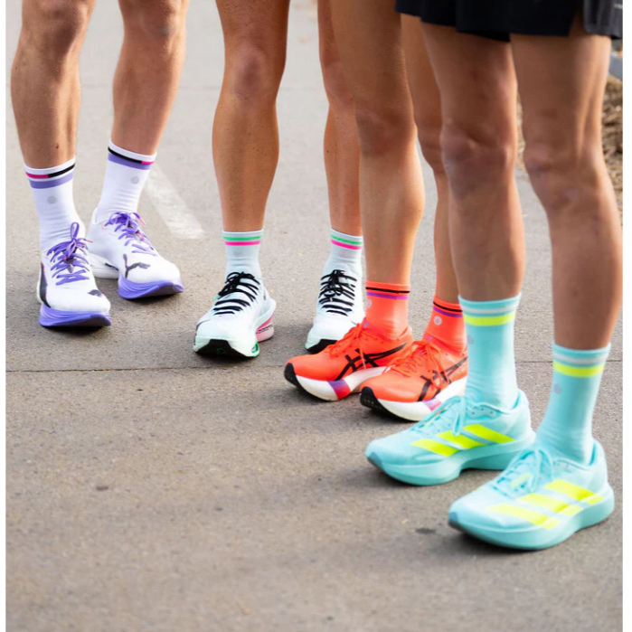 ถุงเท้าวิ่ง SHYU - ถุงเท้าแข่ง ลูกเรือครึ่งเสี้ยวและไตรมาสดั้งเดิม สีจับคู่ล่าสุดสําหรับ Supershoes