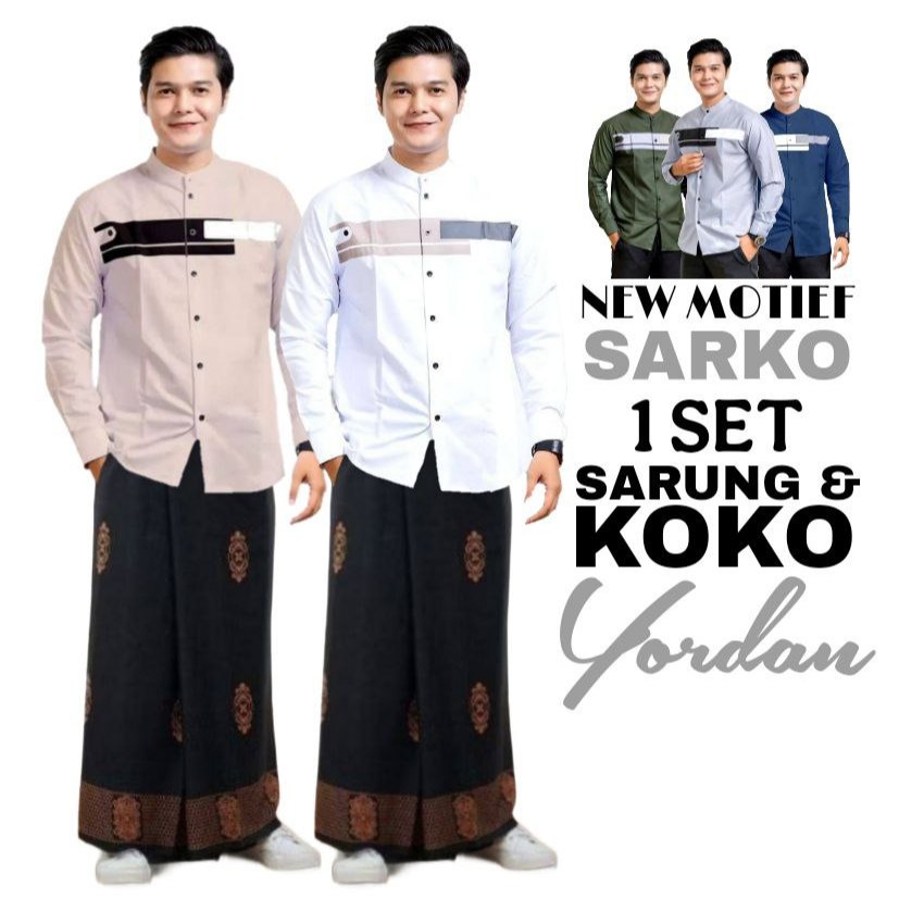 KATUN NIGHT STORE - SARKO Sarong & Koko Set Cotton Material Mens Muslim Clothing Premium Sarko Cloth