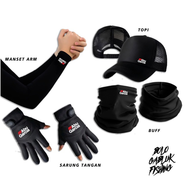 4in1 ถุงมือตกปลาแพ็คเกจประหยัด + หนัง + เด็ก + หมวก ABU GARCIA