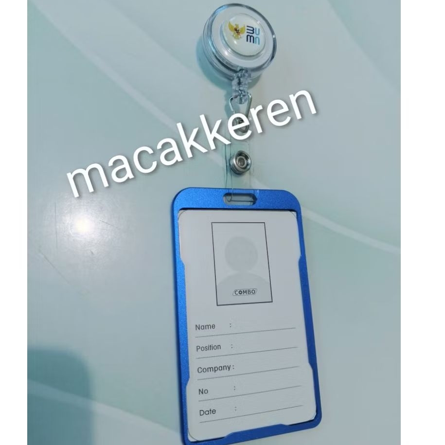 Nametag id Card Holder yoyo Aluminium Frame - โลโก้ BUMN