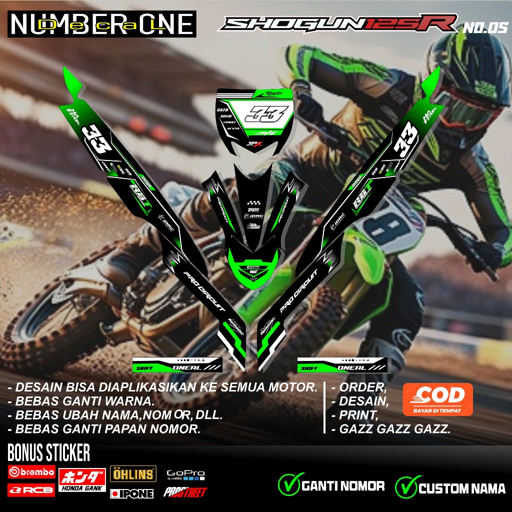 สติ๊กเกอร์ RBT SHOGUN 125R MOTOR RBT BEBEK MODIF SUPERMOTO YZ CRF KLX KX KTM RBT รหัส no.05