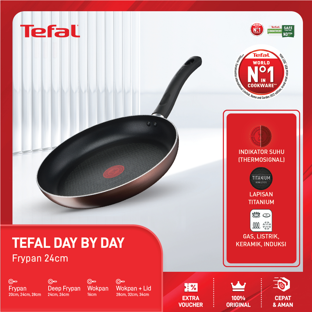 TEFAL Day by Day กระทะทอดแบบไม่ติดกระทะ 24 ซม. G1430495