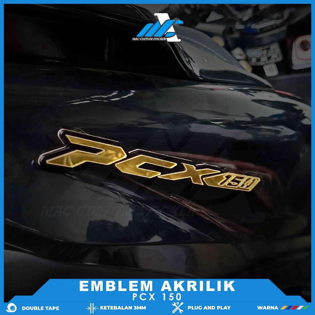 อะคริลิค Pcx 150 Emblem / Honda Pcx 150 3D Embossed Acrylic Emblem / E-Pcx 150