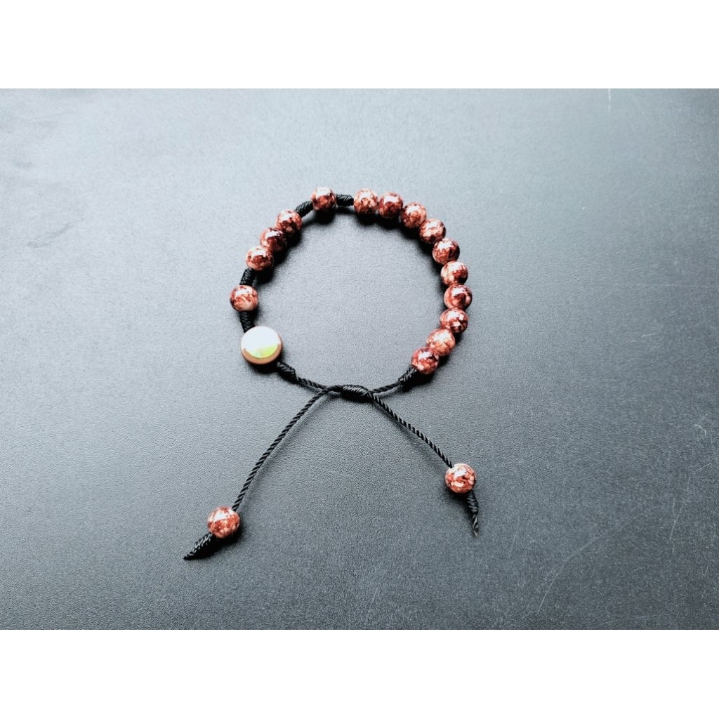 G645 CATHOLIC JADE แก้วคริสตัล HEAVY PEARL ROSARY BRACELET