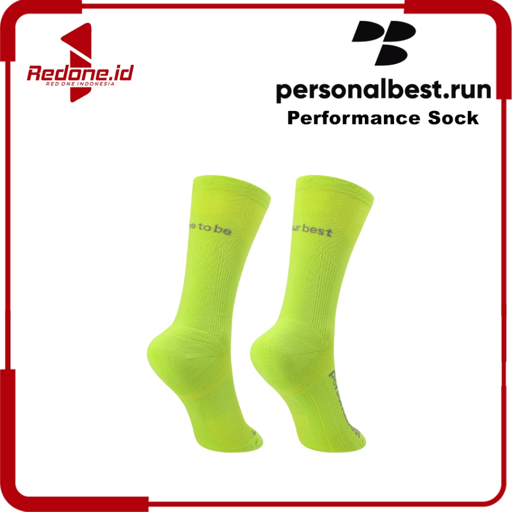 Personal Best Run - Performance Crew Sock - Venom Green