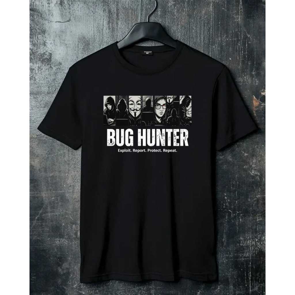 เสื้อยืด BLACK BUG HUNTER EXPLOIT - CYBER SECURITY || สินค้าอย่างเป็นทางการ META4SEC