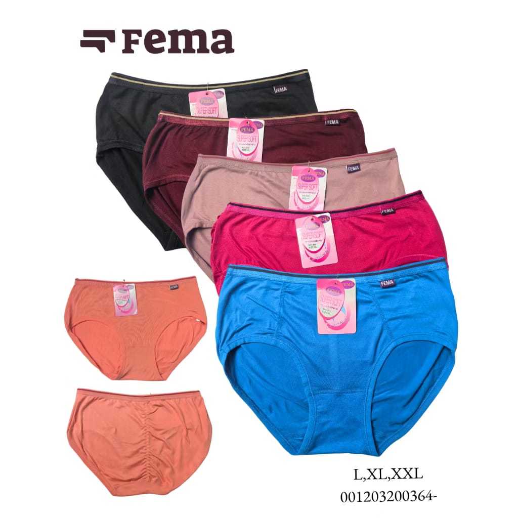6PCS FEMA UNDERWEAR 364 L, XL, 3L, FEMA 364 CD, ชุดชั้นในสตรี