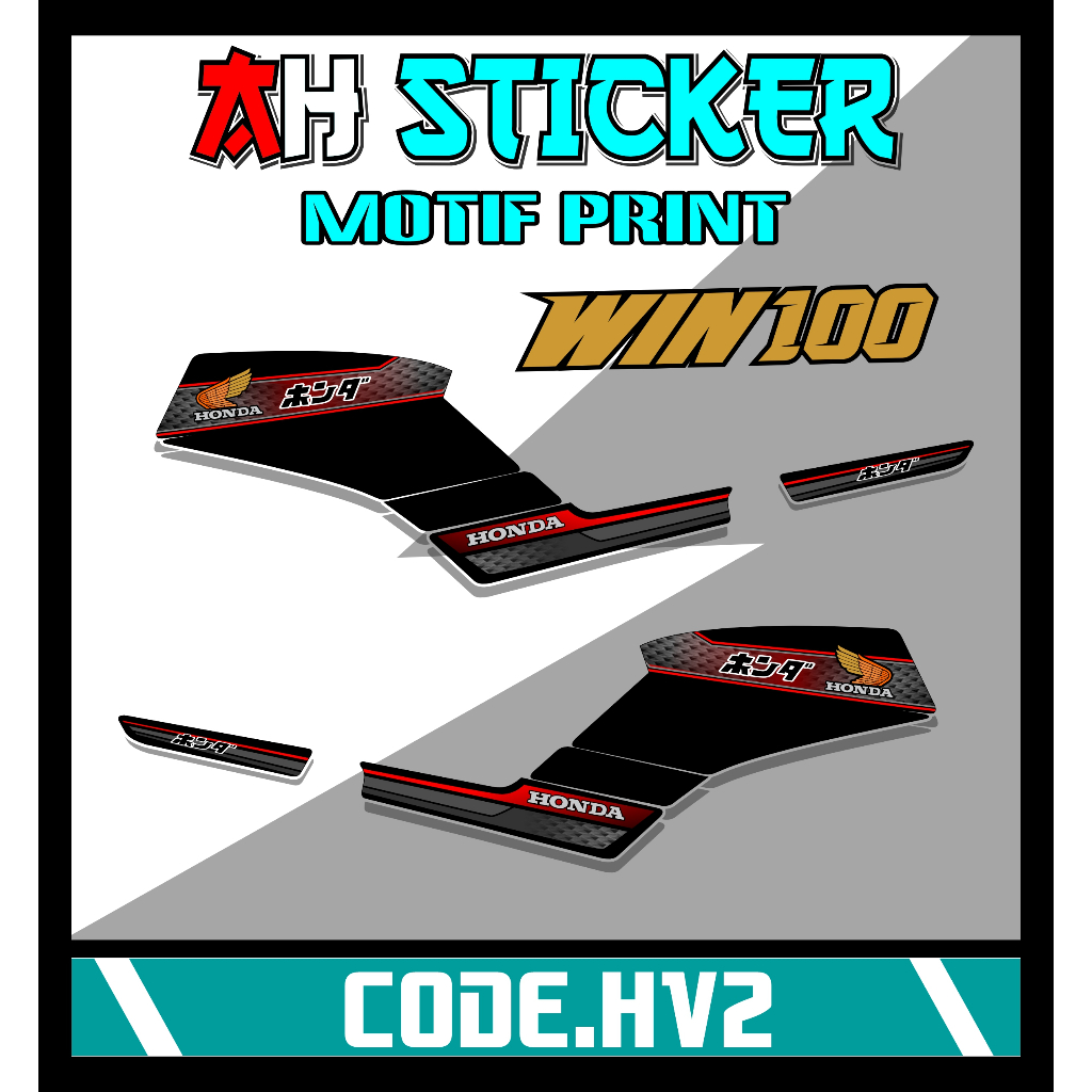 Striping Sticker Honda WIN 100 win100 simple Motif WIN 100 Hv2