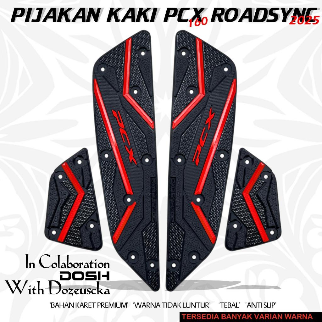 Dozeuscka PCX 160 พรมมอเตอร์ไซค์ 2025 PCX 160 ที่วางเท้า Roadsync ทําจากยางพรีเมี่ยมหนา