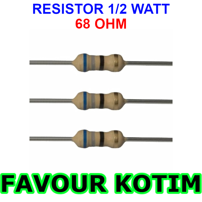 RESISTOR 68R 68 OHM 1/2 WATT 5% R 1/2 W 0.5W 5 PERCENT FVKOTIM