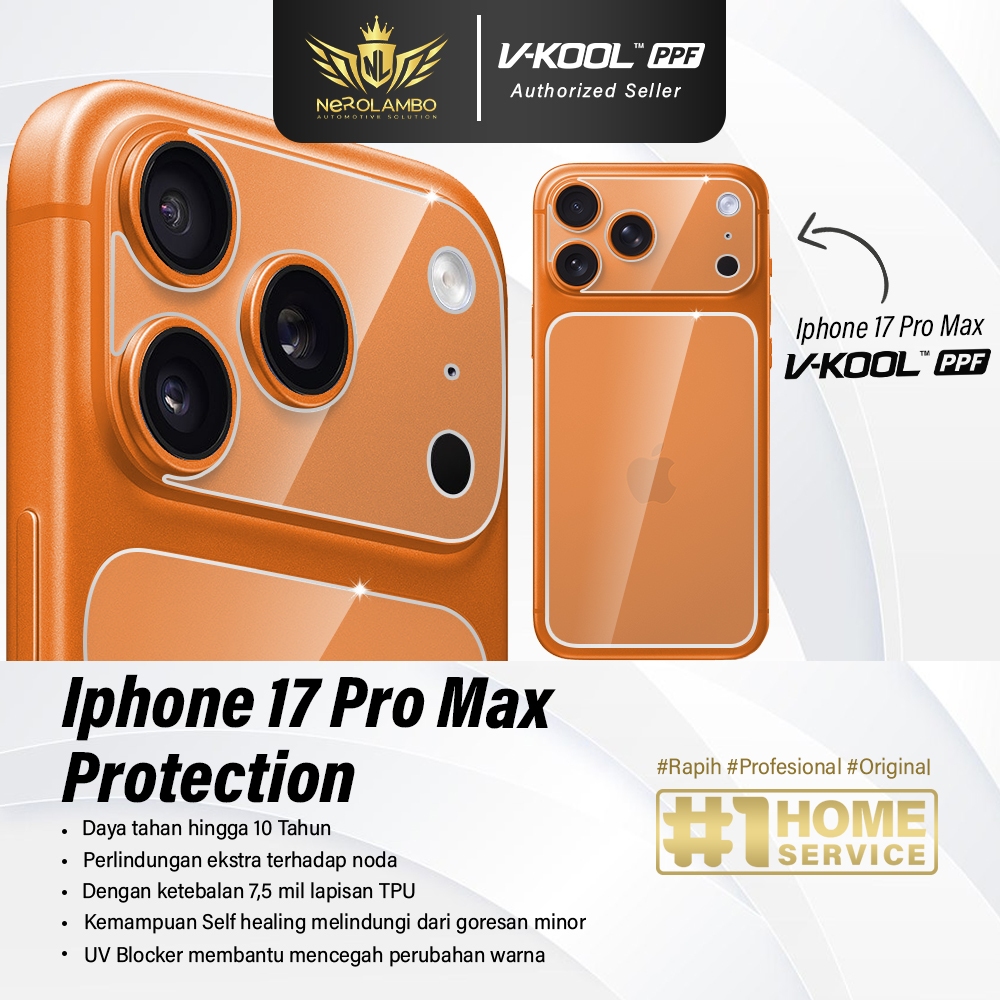 VKOOL PPF ป้องกันรอยขีดข่วนด้านหลัง Iphone 17 Pro Max | นาโร แลมโบ | บริการถึงบ้าน