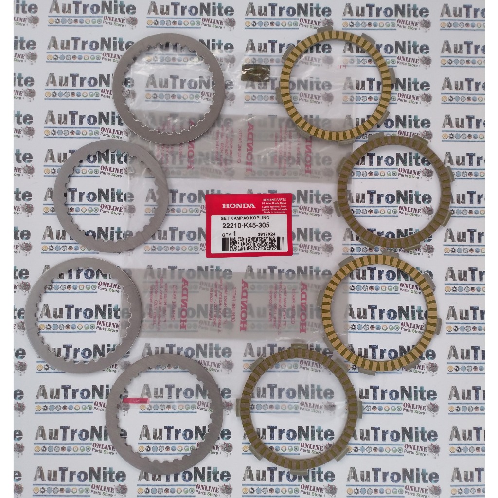 CLUTCH แผ่นซับแพคเกจ DISK SET CLUTCH Assy 22210-K45-305 Original Honda CBR 150 R LED USD 22210K45305