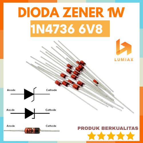 6.8v ไดโอด Zener 1w 1N4736 ไดโอด 6v8 6.8v 6.8 v 1 1.0 1.0 w DO-41