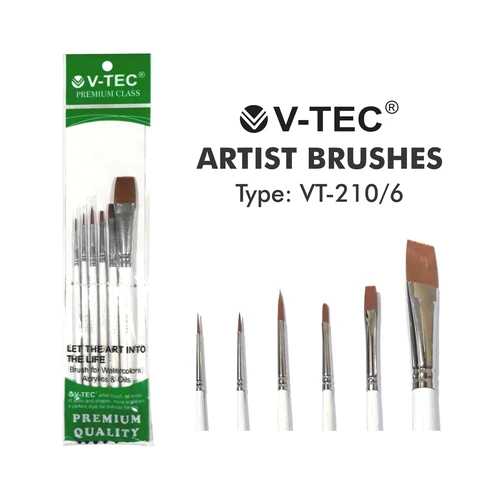 V-TEC BRUSH TYPE VT-210/6 NO. 0/5, 0, 5, 2, 8, 3/4