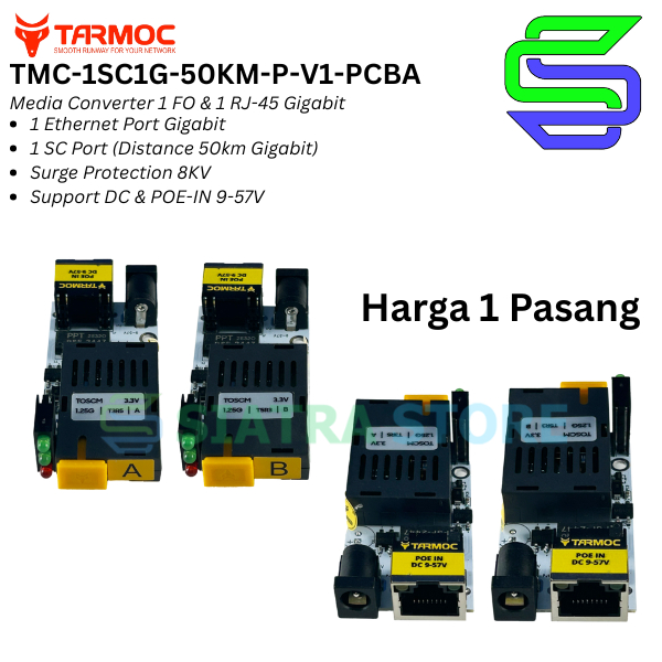 Tarmoc TMC-1SC1G-50KM-P-V1-PCBA | ตัวแปลงสื่อ HTB GS03 50km 1 FO 1 LAN / 1FO 1LAN | 1SC 1LAN / 1 SC 