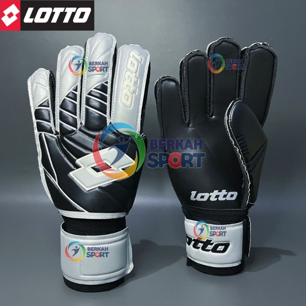 Lotto Original ถุงมือผู้รักษาประตูกันลื่นสีดําเงินถุงมือผู้รักษาประตูฟุตบอล