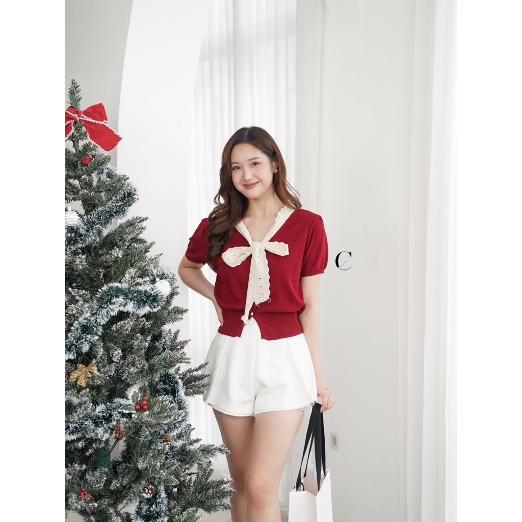 [ COCOWEAR] EUN JI TOP - Korean Top / Korean Top / Womens Coquette Top