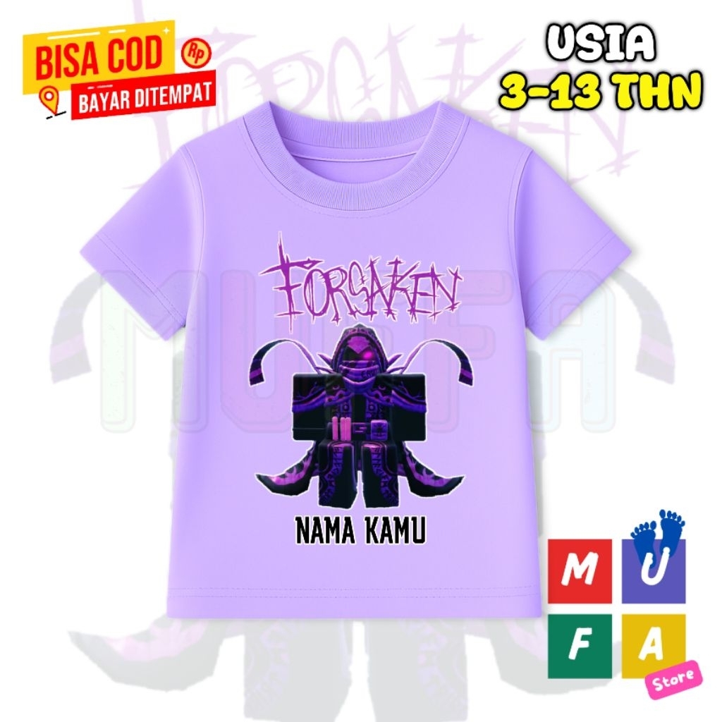 Roblox forsaken character azure เสื้อยืดเด็ก / ท็อปส์ซูเด็ก อายุ 3/13 ปี