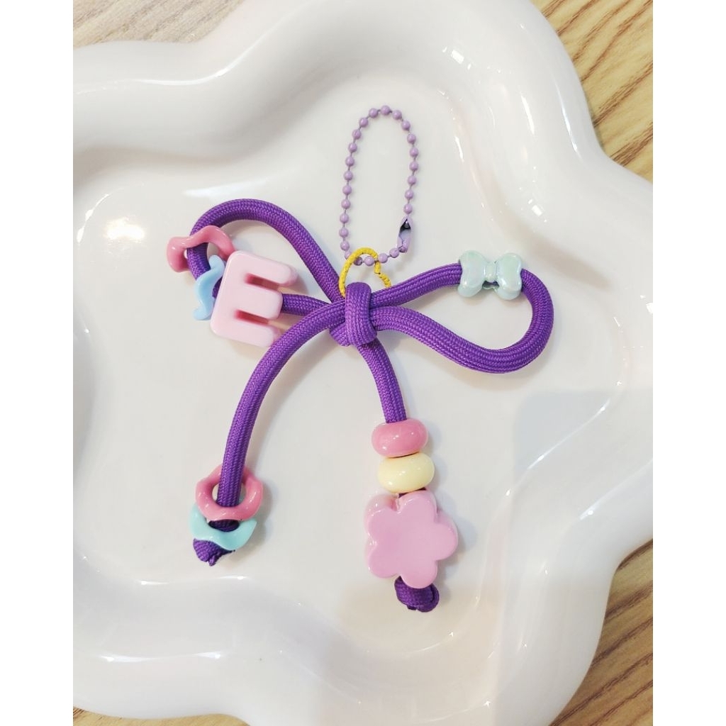 CUSTOM RIBBON BAGCHARM / CUSTOM LETTER KEYCHAIN