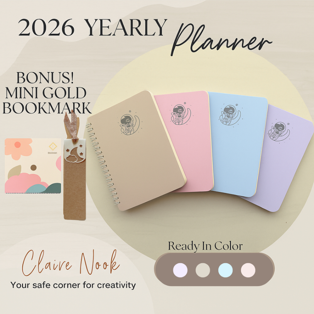 Clairie Nook Yearly Planner 2026 / Journaling Diary Planner / วารสาร – ชื่อที่กําหนดเอง