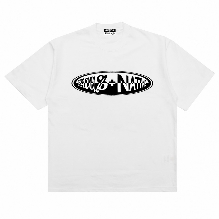 FACES THE CREATOR | FTC X NATIVEPLUSSOUNDS BOLD FONT เสื้อยืดโอเวอร์ไซส์ | คอตตอนหนัก 16s