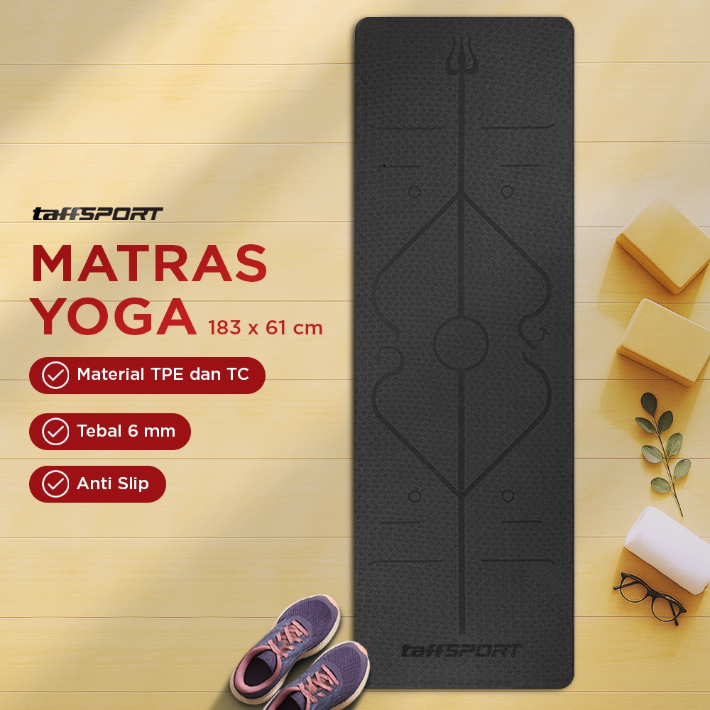 TAFFSPORT เสื่อโยคะกันลื่น TPE 183x61cm - PROlite 60