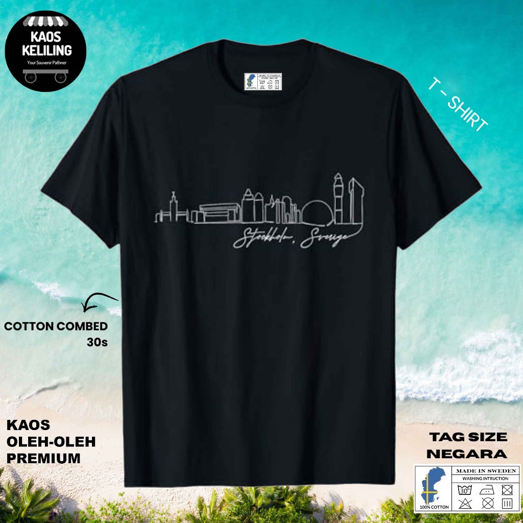 SWEDEN SOUVENIR เสื้อยืด SWEDEN 35 พร้อมต้นฉบับ SWEDEN LABEL TAG ของขวัญพรีเมี่ยม SOUVENIR CLOTHES