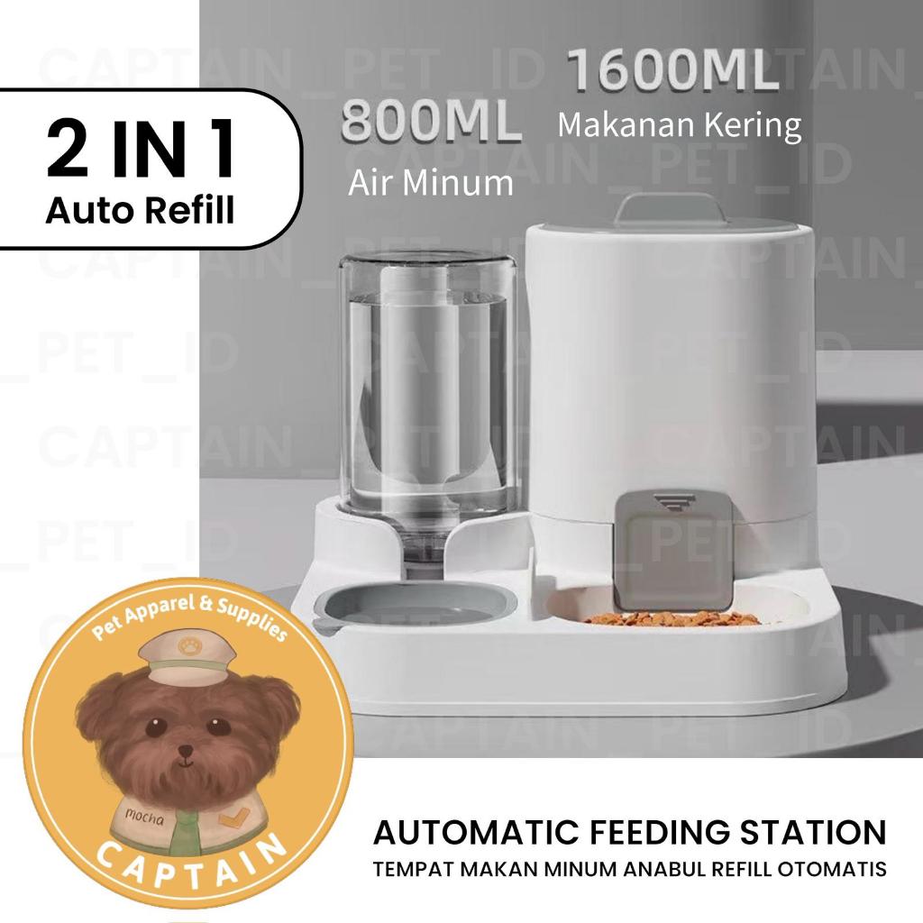 2 IN 1 AUTOMATIC PET FEEDING STATION AUTOMATIC REFEEDING และการดื่ม PLACE