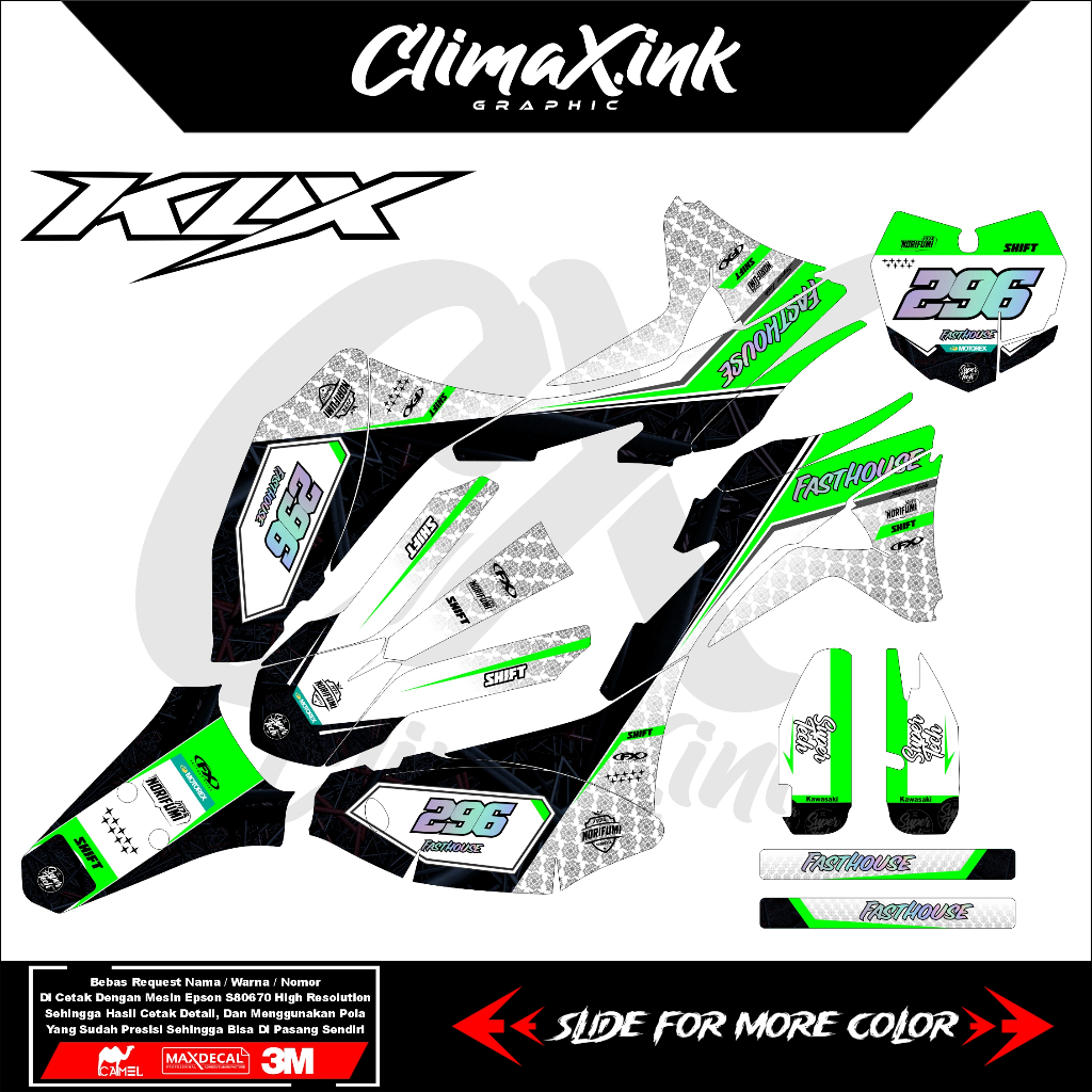รูปลอก KLX GORDON - Full Body Glossy Premium klx 150 bf gordon minimalist design simper cool