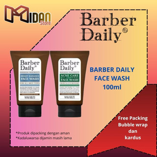 Barber Daily Face Wash 100ml - Bright Radiance & Oil Care Acne Control | Pilihan Sabun Wajah Pria